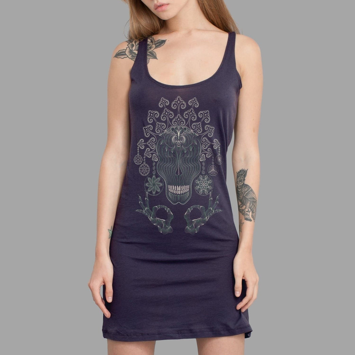Psy Trance Goa Dress choice of colors Long Tank Top Dress Festival Party Dress Psy Dress glowing Tunic Tank Top Mini Dress Gulgalta Tank Top – Aesthetic Look · Great Gift For Fans