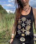 Sacred Geometry Tank Music Festival Top Burning Man Tree of Life Clothes for Yoga UV active shirt Kabbalah Inspired Top Black Tank Top – Bold Style · Top Pick For Any Outfit