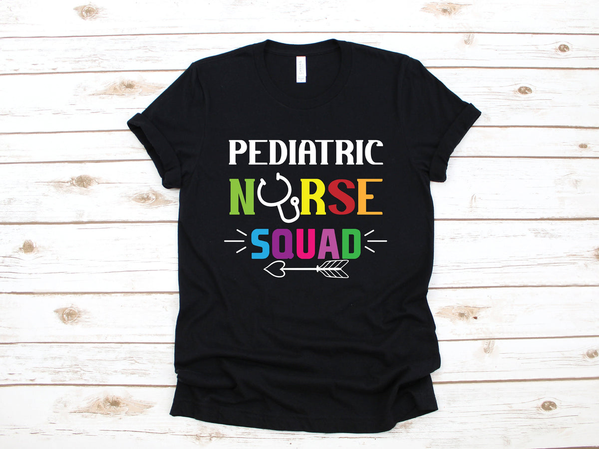 Pediatric Nurse Squad Shirt Ped Nurses TShirt Hoodie Sweatshirt Long Sleeve Nursing Student Graduation Apparel Gift Hoodie – Premium Graphic · Great Gift For Fans