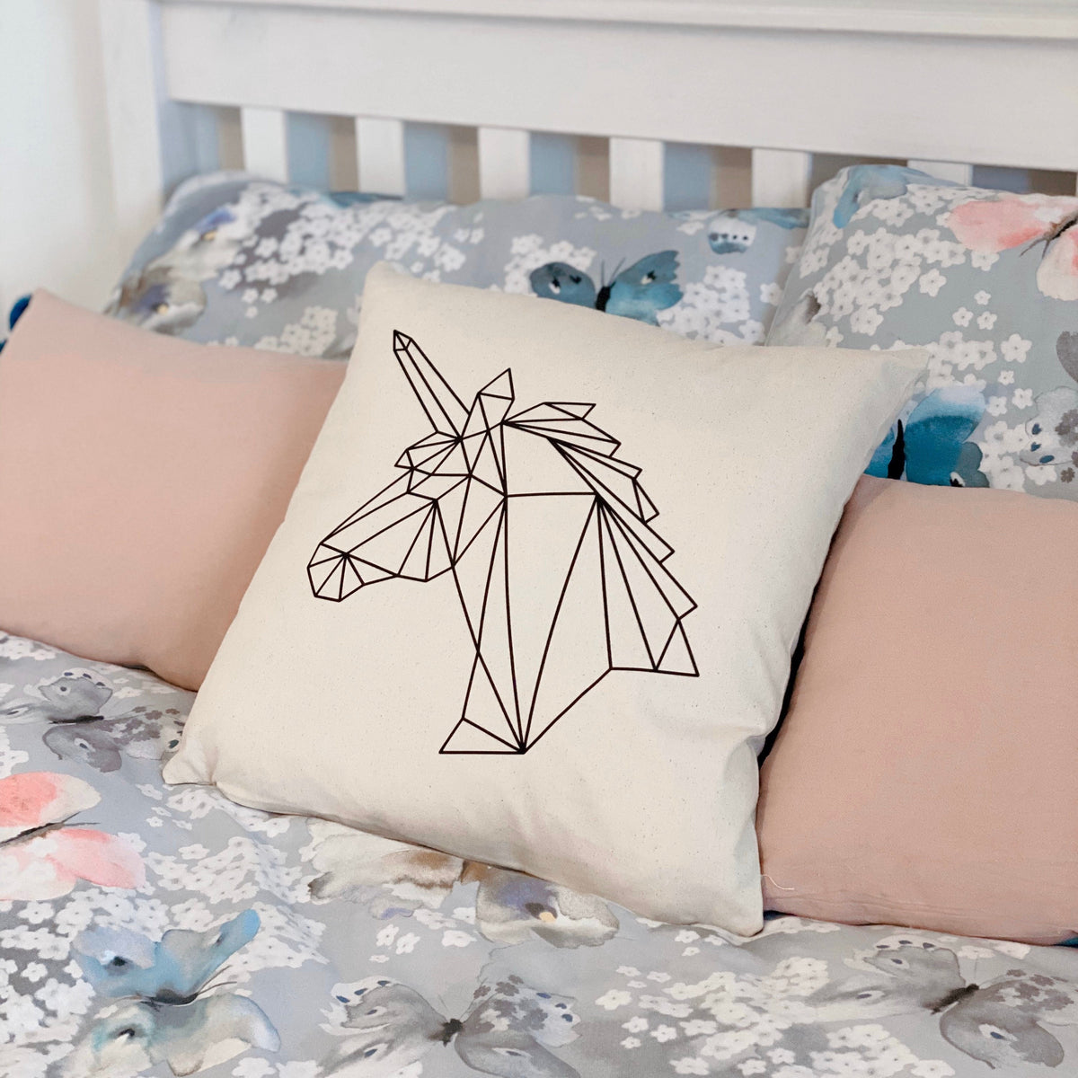 Geometric Unicorns Head Pillow Case Geometric Unicorn Head Cushion Cover Graphic Tee – Premium Graphic · High-Quality Print