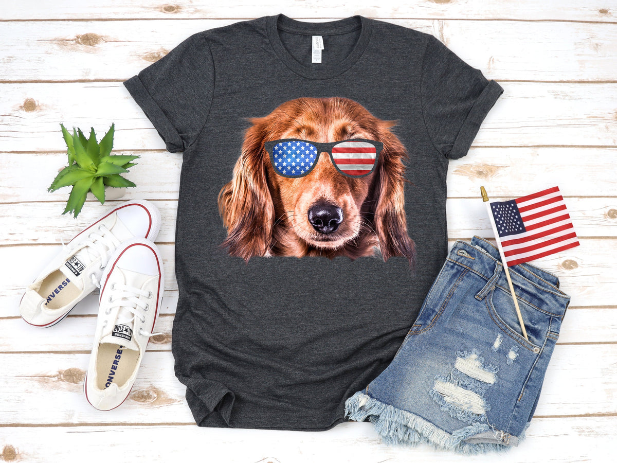 Dachshund USA Flag TShirt Funny Wiener Dog July 4th American Flag Tank Top Fourth of July Hoodie Sweatshirt Long Sleeve Gift Hoodie – Warm & Stylish · High-Quality Print