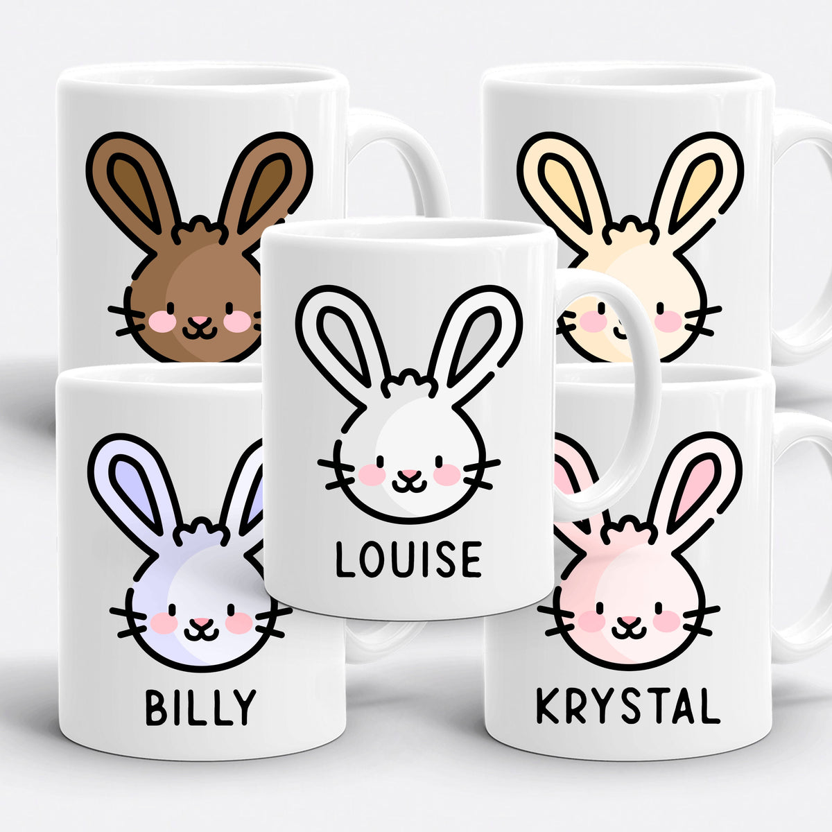 Rabbit Mug Personalised Rabbit Coffee Mug Easter Bunny Mug With Personalized Name Easter Gifts For Kids Graphic Tee – Everyday Comfort · Great Gift For Fans