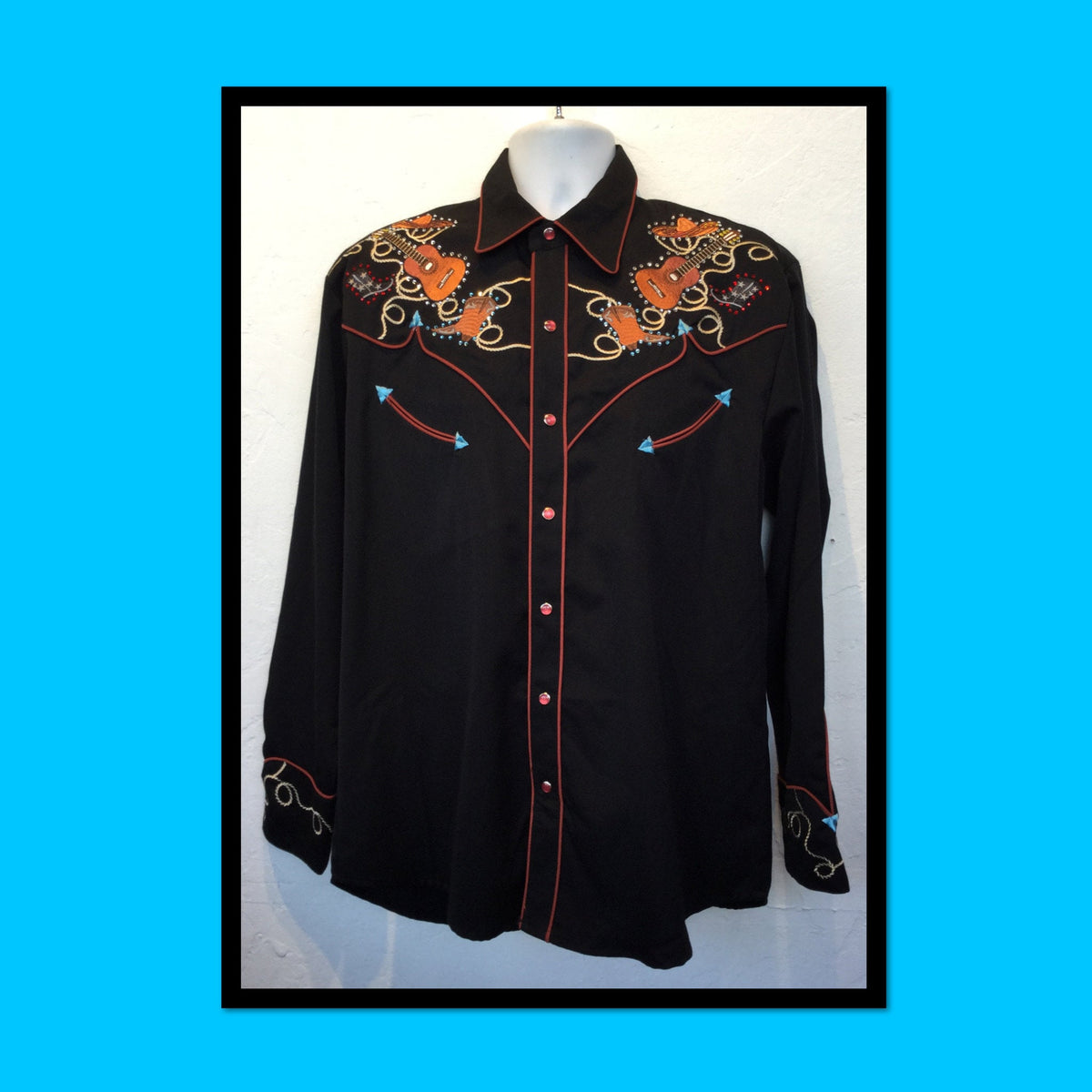 WS019 1950s Vintage reproduction sequin western shirt by Scully Graphic Tee – Bold Style · Perfect For Daily Wear