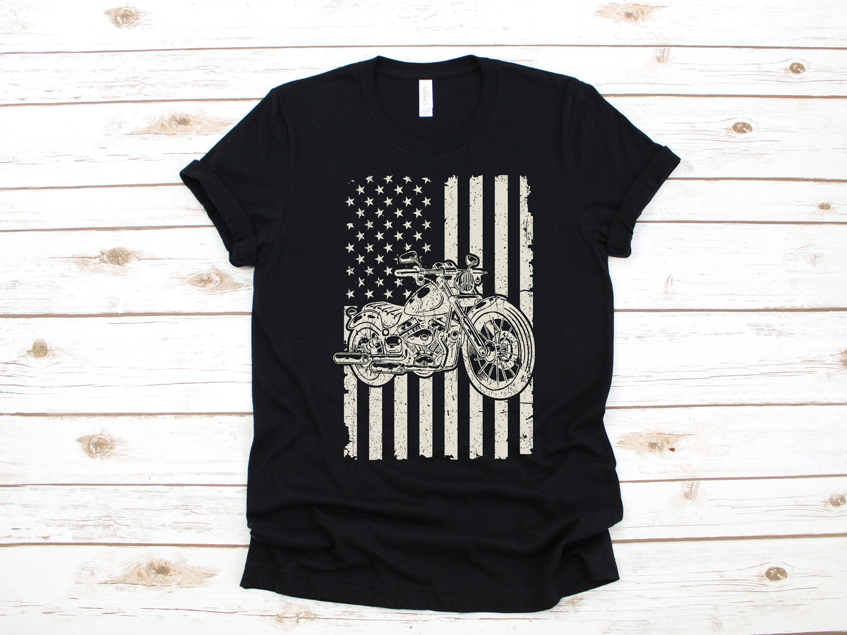 Motorcycle American Flag Shirt USA Motorcycling Biker Gift Long Sleeve Sweatshirt Hoodie Tank Top Dad Gifts Hoodie – Fan Favorite · Top Pick For Any Outfit