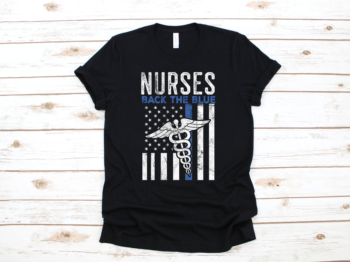Nurses Back The Blue Shirt Nurse Police Thin Blue Line TShirt Hoodie Sweatshirt Long Sleeve Nursing Apparel Gift Hoodie – Soft Feel · Top Pick For Any Outfit