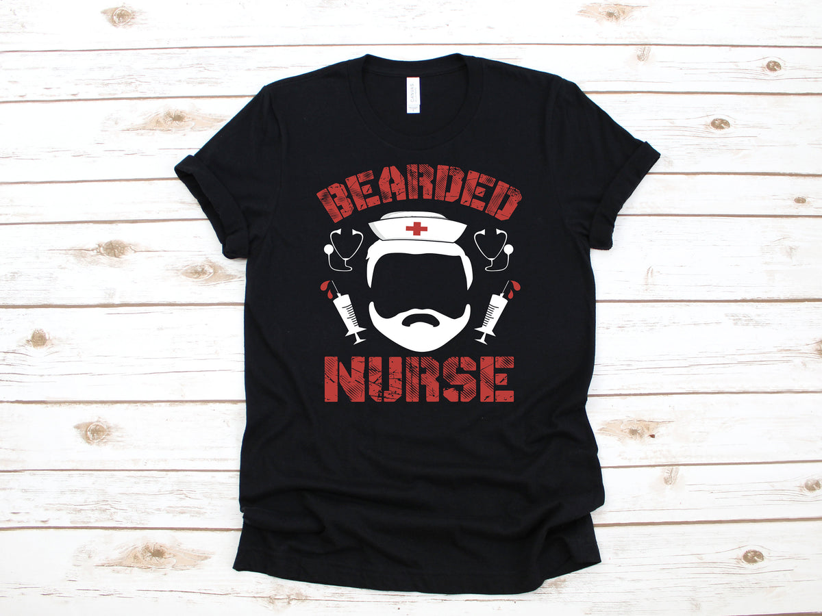 Bearded Male Nurse Shirt Funny Murse Nurse TShirt Hoodie Sweatshirt Long Sleeve Nursing Student Graduation Apparel Gift Hoodie – Everyday Comfort · Top Pick For Any Outfit
