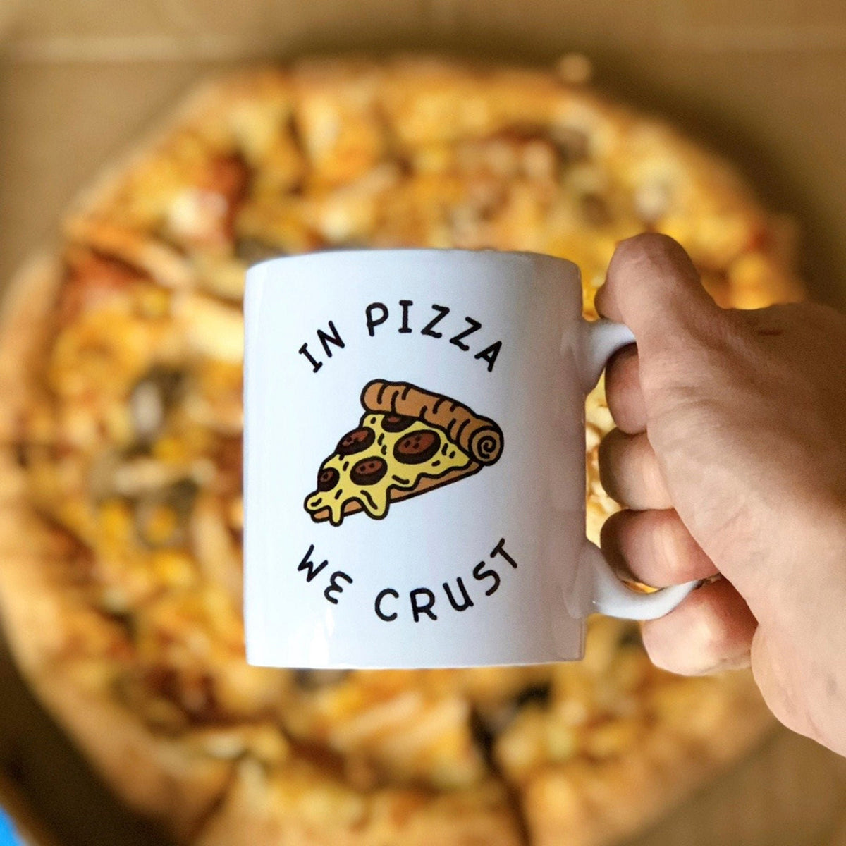 Pizza Obsessed Coffee Mug In Pizza We Crust Pizza Lover Coffee Cup I Love Pizza Gift Graphic Tee – Warm & Stylish · Perfect For Daily Wear