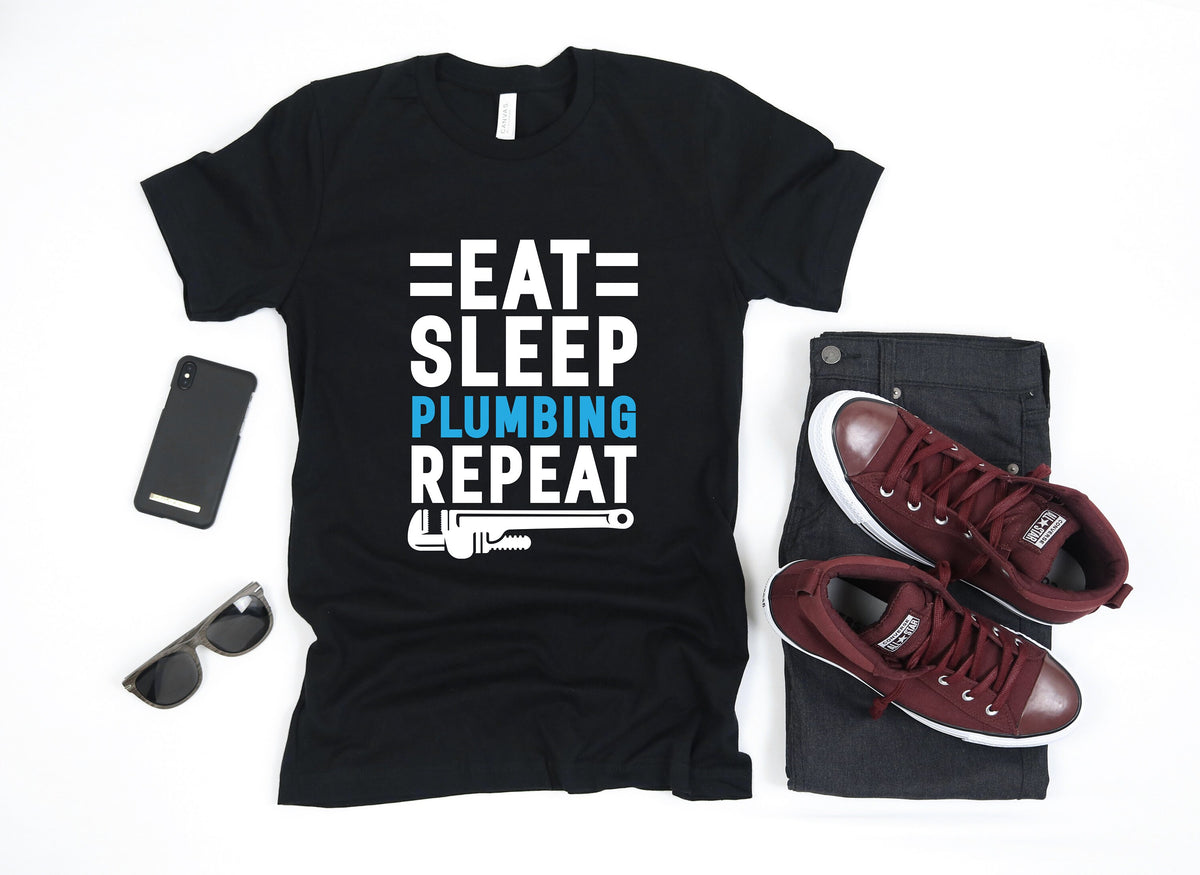 Eat Sleep Plumbing Shirt Funny Plumber Shirt Tank Top Hoodie Long Sleeve Apparel Gift Hoodie – Warm & Stylish · Great Gift For Fans