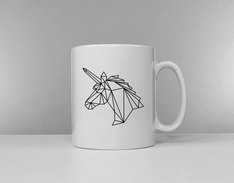 Geometric Unicorn Head Mug Unicorns Geometric Print Coffee Mug Unicorn Gifts Geometric Animal Art Animal Coffee Mugs Coffee Cup Graphic Tee – Fan Favorite · High-Quality Print
