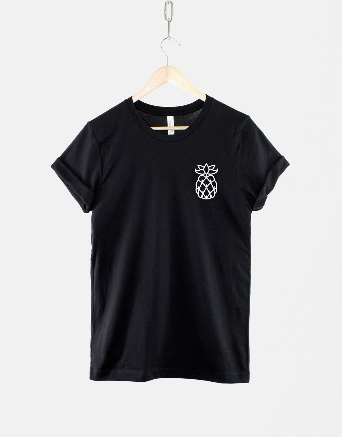 Pineapple T Shirt Cute Summer TShirt Pine Apple Left Chest Print TShirt Graphic Tee – Warm & Stylish · Perfect For Daily Wear