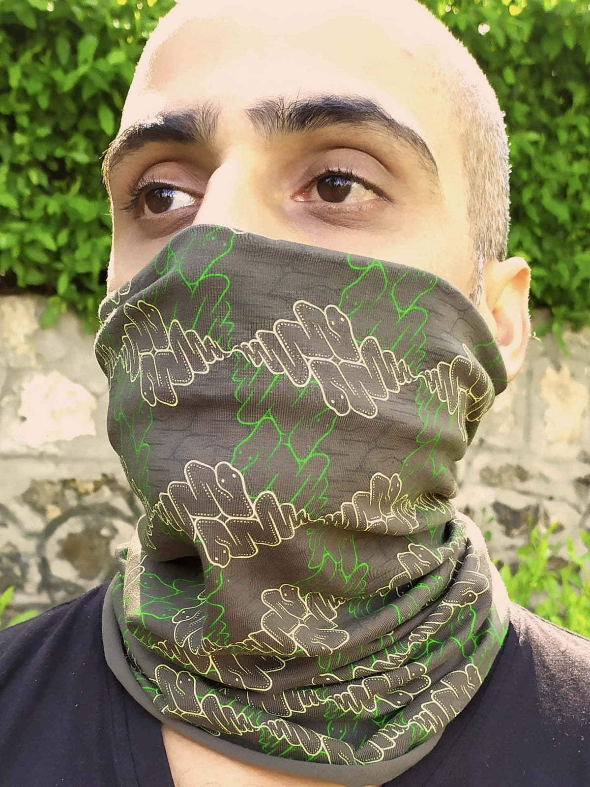Neck Warmer Snood Bandana Snood Mouth Mask Bandana Mask SNAXAGONS TRIO OLIVE Festival Accessories Running Headband for Adults Graphic Tee – Fan Favorite · Perfect For Daily Wear