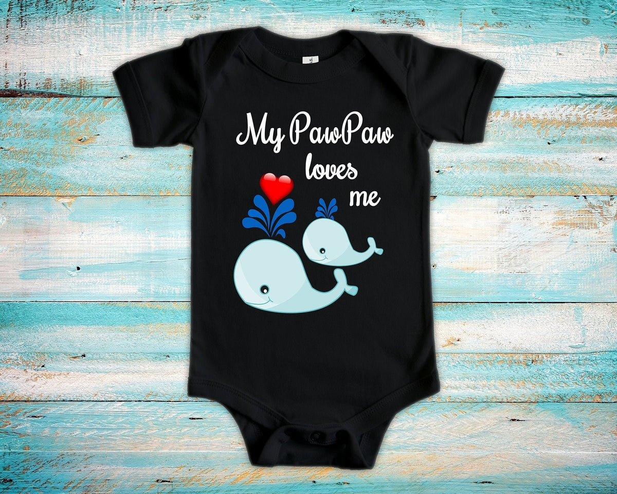 PawPaw Loves Me Cute Grandpa Name Whale Baby Bodysuit Unique Grandfather Gift for Granddaughter or Grandson or Pregnancy Announcement Graphic Tee – Premium Graphic · Trending Graphic Apparel