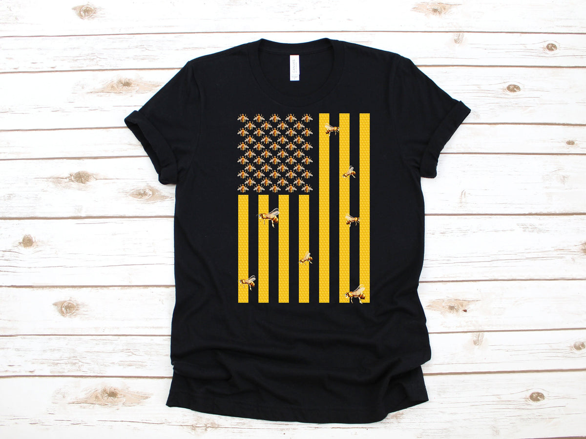 Bee American Flag Shirt USA Beekeeper Apparel Honey Bee Gift July 4th TShirt Long Sleeve Sweatshirt Hoodie Tank Top Hoodie – Premium Graphic · Top Pick For Any Outfit
