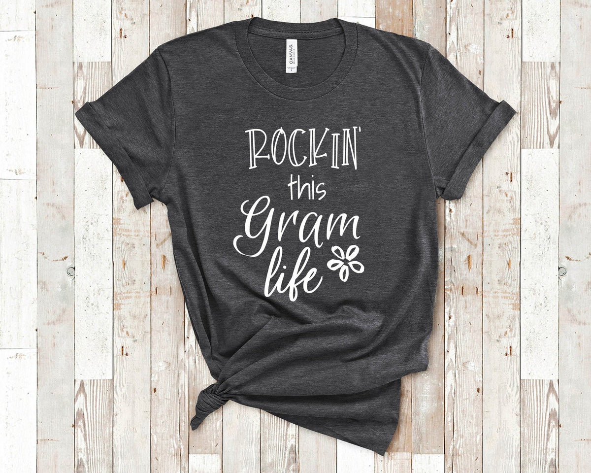 Rockin This Gram Life Tshirt Gift for Grandmother Funny Gram Shirt Grandmother Birthday Mother39s Day Gifts for Gram Graphic Tee – Easygoing Wear · Perfect For Daily Wear