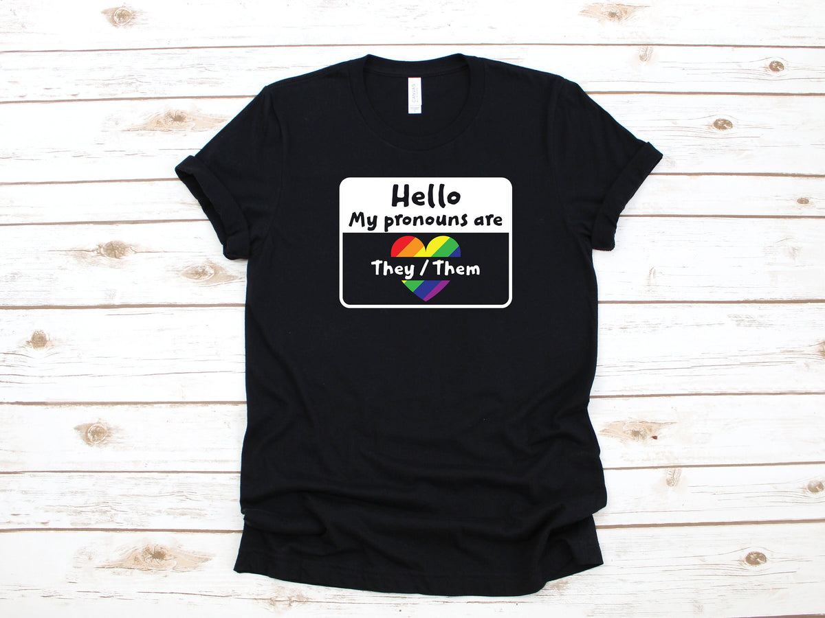 Pronoun They Them TShirt Rainbow LGBTQ Nonbinary Non Binary Tank Top Hoodie Sweatshirt Long Sleeve Apparel Gift Hoodie – Bold Style · Top Pick For Any Outfit
