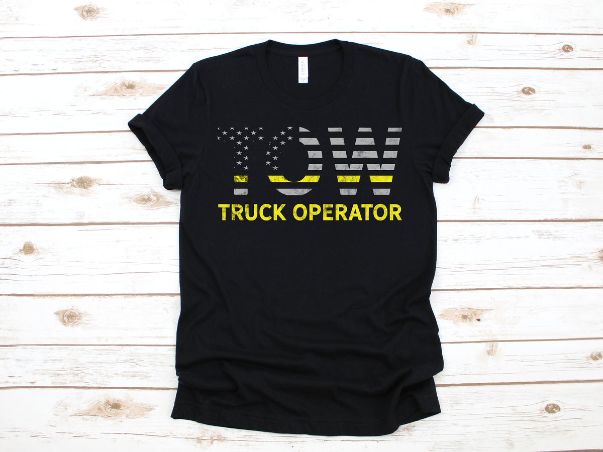Tow Truck Operator Thin Yellow Line American Flag USA July 4th TShirt Tank Top Hoodie Sweatshirt Long Sleeve Apparel Gift Hoodie – Soft Feel · High-Quality Print