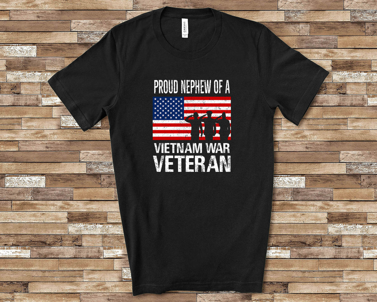 Proud Nephew of a Vietnam War Veteran Family Shirt for Uncle Nephews Matching Memorial Day or Veterans Day Tshirt Graphic Tee – Feel-Good Design · Perfect For Daily Wear