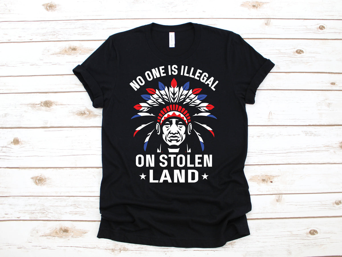 Native American No One Is Illegal TShirt Indigenous Shirt Tank Top Hoodie Hoodie Long Sleeve Immigration Apparel Gift Hoodie – Everyday Comfort · Great Gift For Fans