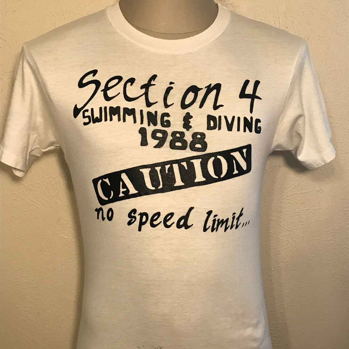 Vintage 8039s Section 4 Swimming Diving Caution TShirt Size S Graphic Tee – Feel-Good Design · Must-Have Style