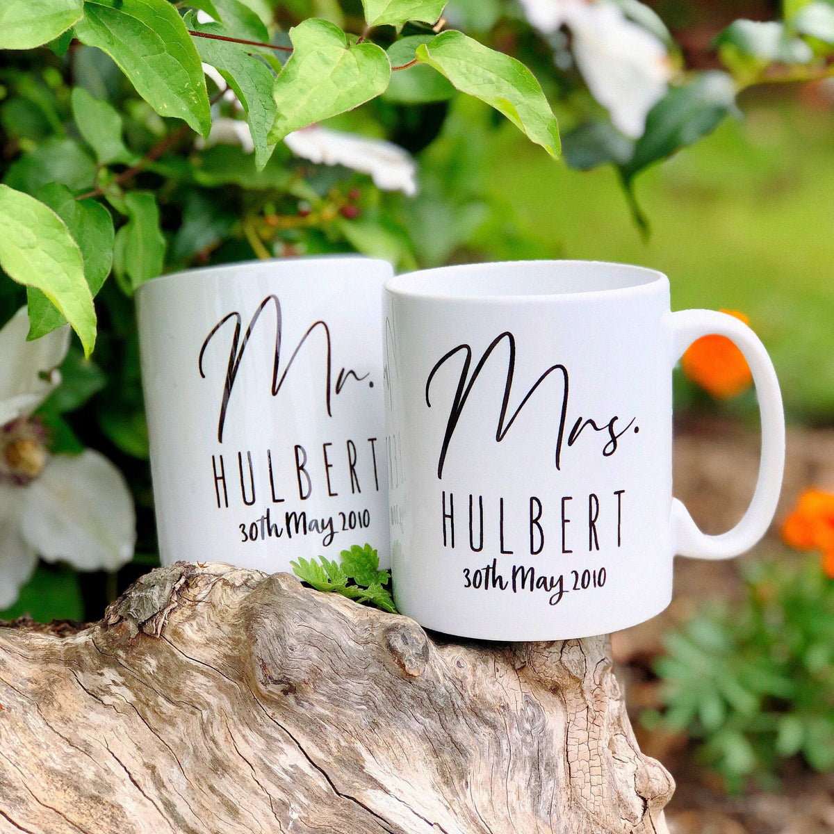 Personalized Mr And Mrs Coffee Mug Set Custom His And Hers Couples Wedding Gift Anniversary Valentines Day Gifts Graphic Tee – Soft Feel · Perfect For Daily Wear
