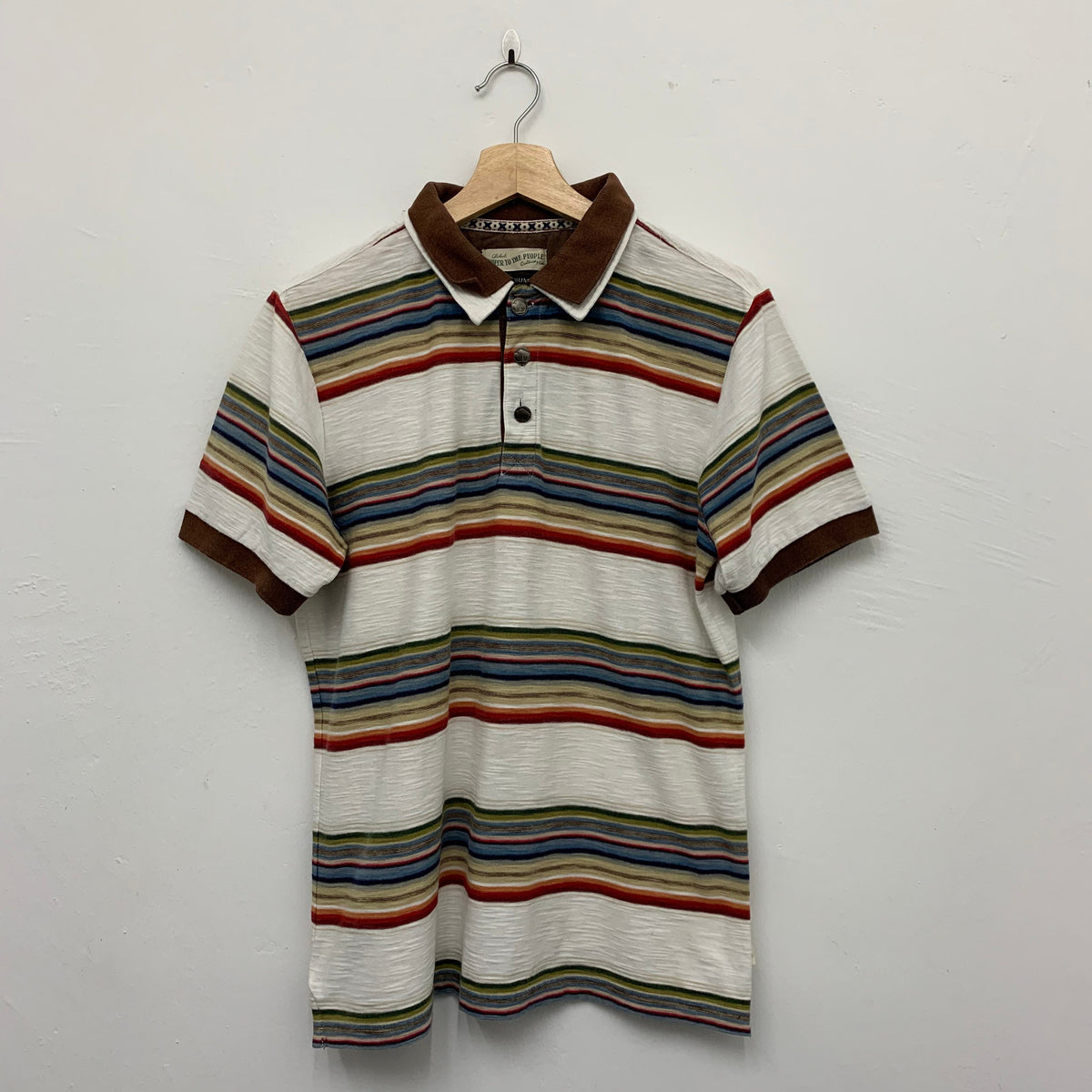 Power To The People Striped Navajo Style Polo Shirt Size Medium Graphic Tee – Everyday Comfort · Trending Graphic Apparel