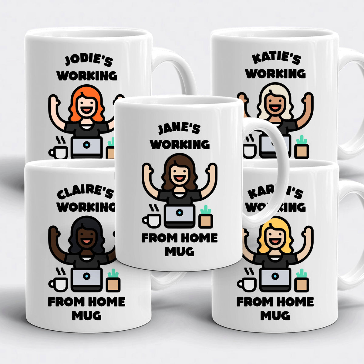 Working From Home Personalized Mug Custom Home Office Quarantine Lock Down Mugs Graphic Tee – Warm & Stylish · High-Quality Print