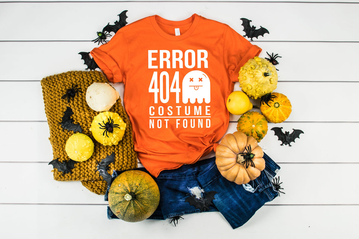 Error 404 Costume Not Found Halloween Shirt Funny Computer Programmer IT Coder TShirt Graphic Tee – Soft Feel · Perfect For Daily Wear