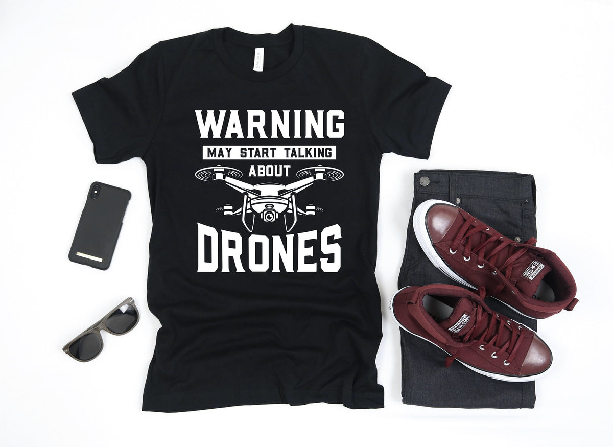 Warning Drones Shirt Funny Drone Pilot TShirt Tank Top Hoodie Hoodie Long Sleeve Apparel Gift Hoodie – Premium Graphic · High-Quality Print