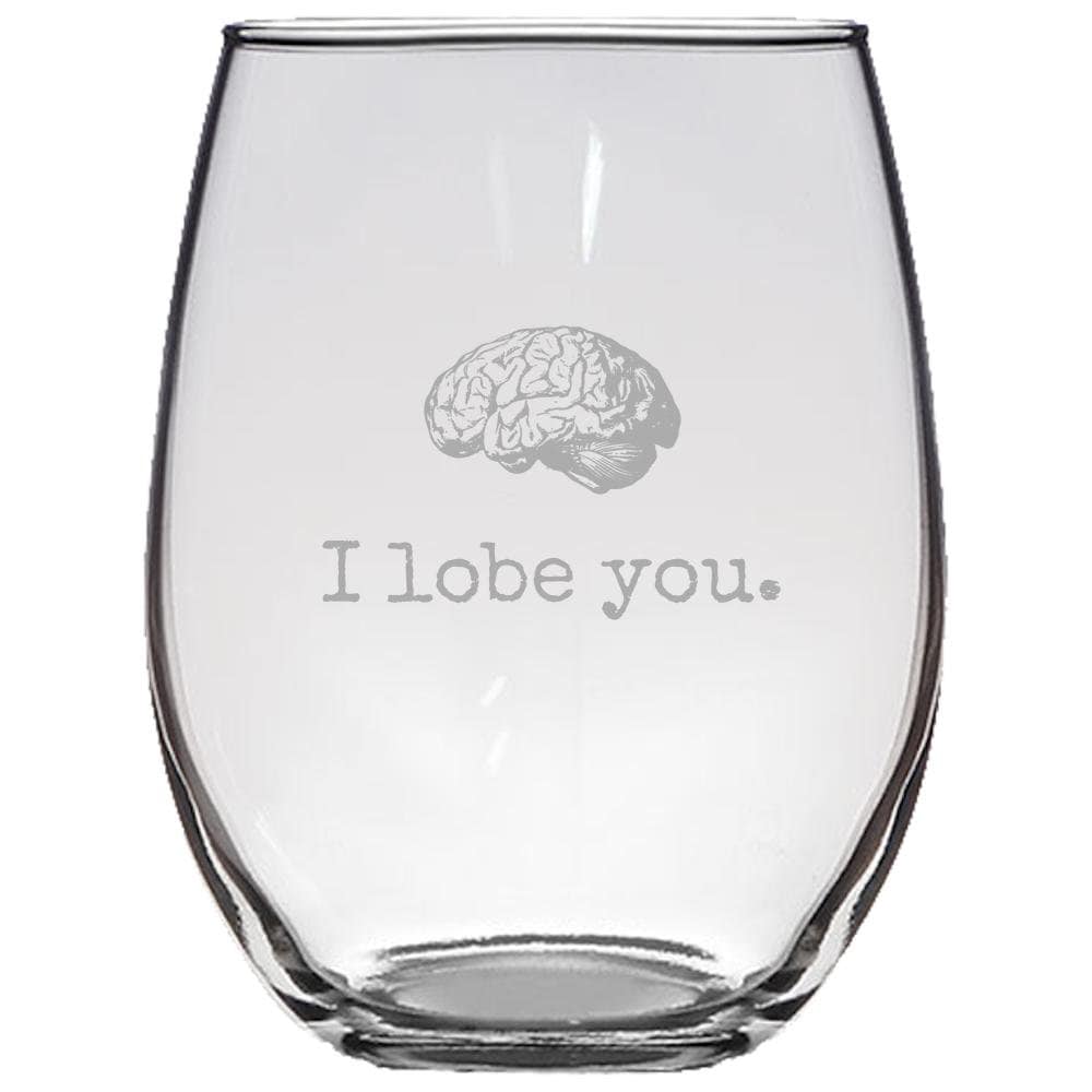 Nerdy Medical Gift Doctor Valentine I Lobe You Brain Stemless Wine Glass Funny Medical Pun Valentine39s Day Anniversary Gift Graphic Tee – Easygoing Wear · High-Quality Print