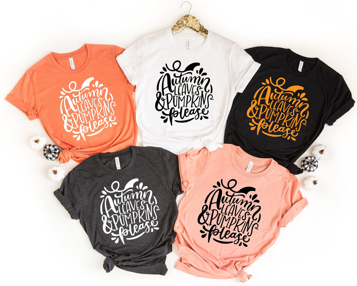 Autumn Leaves Pumpkin Please Thankful Fall Fall Family Shirts Thanksgiving Shirts Family Matching Shirts Cute Tshirt Pumpkin Shirts Graphic Tee – Warm & Stylish · Trending Graphic Apparel