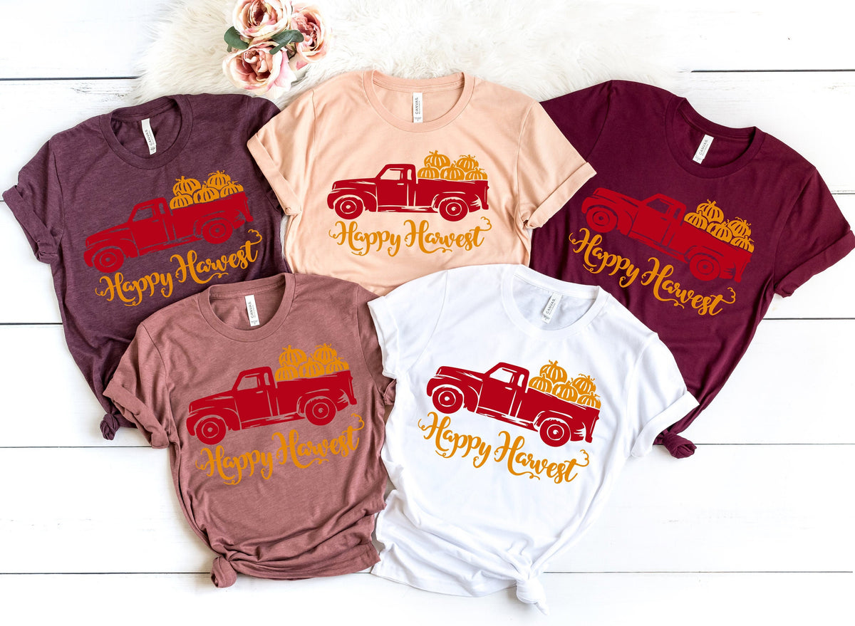 Happy Harvest Shirt Thankful Fall Fall Family Shirts Harvest SeasonThanksgiving Shirts Family Matching Shirts Cute Tshirt Pumpkin Tee Graphic Tee – Cozy Vibes · Must-Have Style