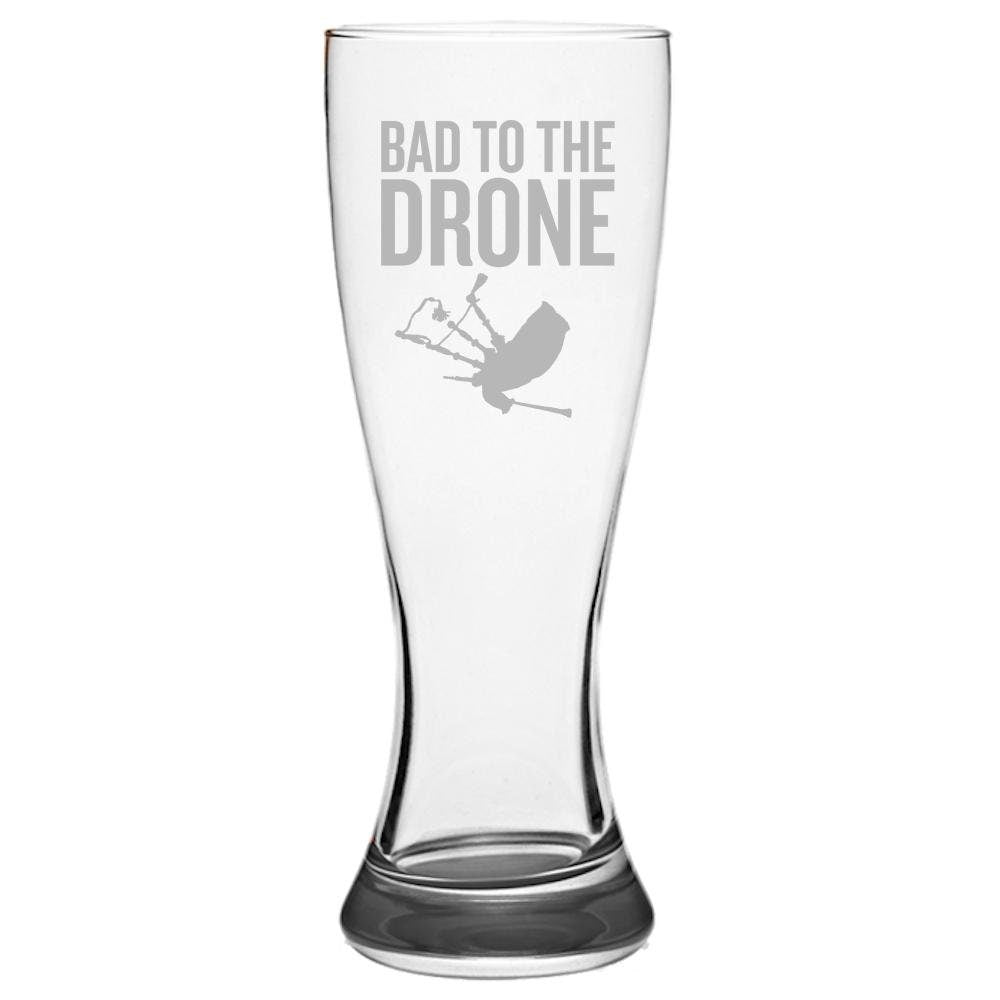 Funny Bagpipes Beer Glass Bagpiper Gift Idea Bagpipes Present Bad To The Drone Pilsner Glass Tote Bag – Easygoing Wear · High-Quality Print