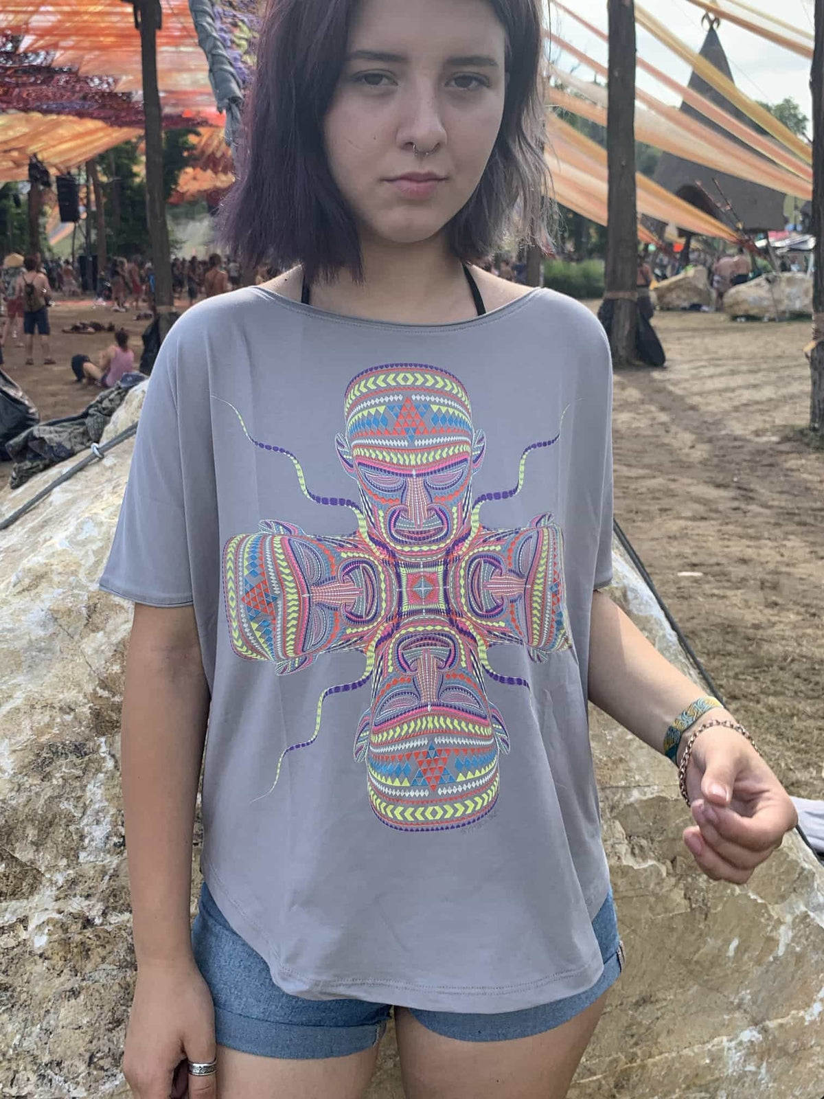Meditation Shirt CHANGO LOOSE PEARL Festival Clothing Spiritual Shirt dmt Psychedelic Shirt Sacred Geometry Graphic Tee Dolman blouse Graphic Tee – Everyday Comfort · Must-Have Style