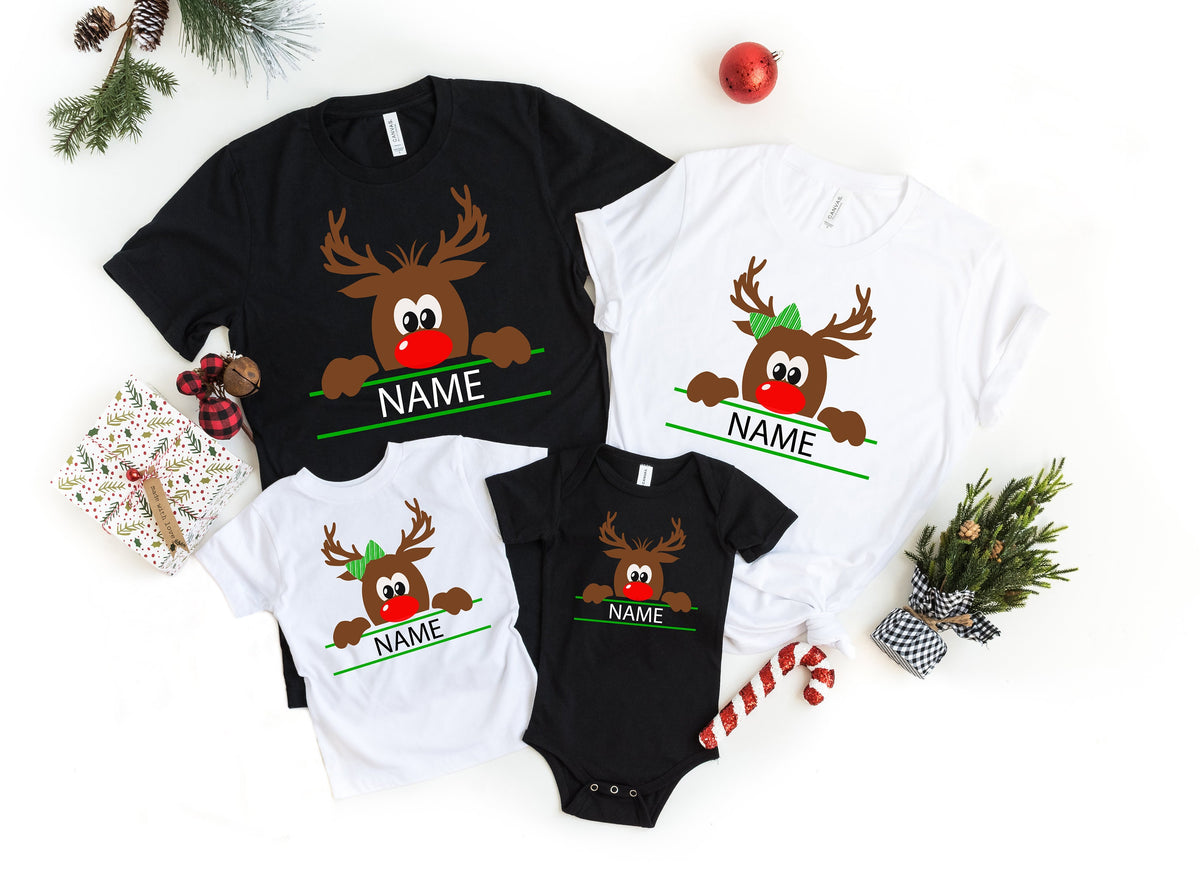 Reindeer Christmas Shirts Christmas Family Shirts Matching Family Personalized Holiday Xmas ShirtMatching Christmas Graphic Tee – Everyday Comfort · Must-Have Style