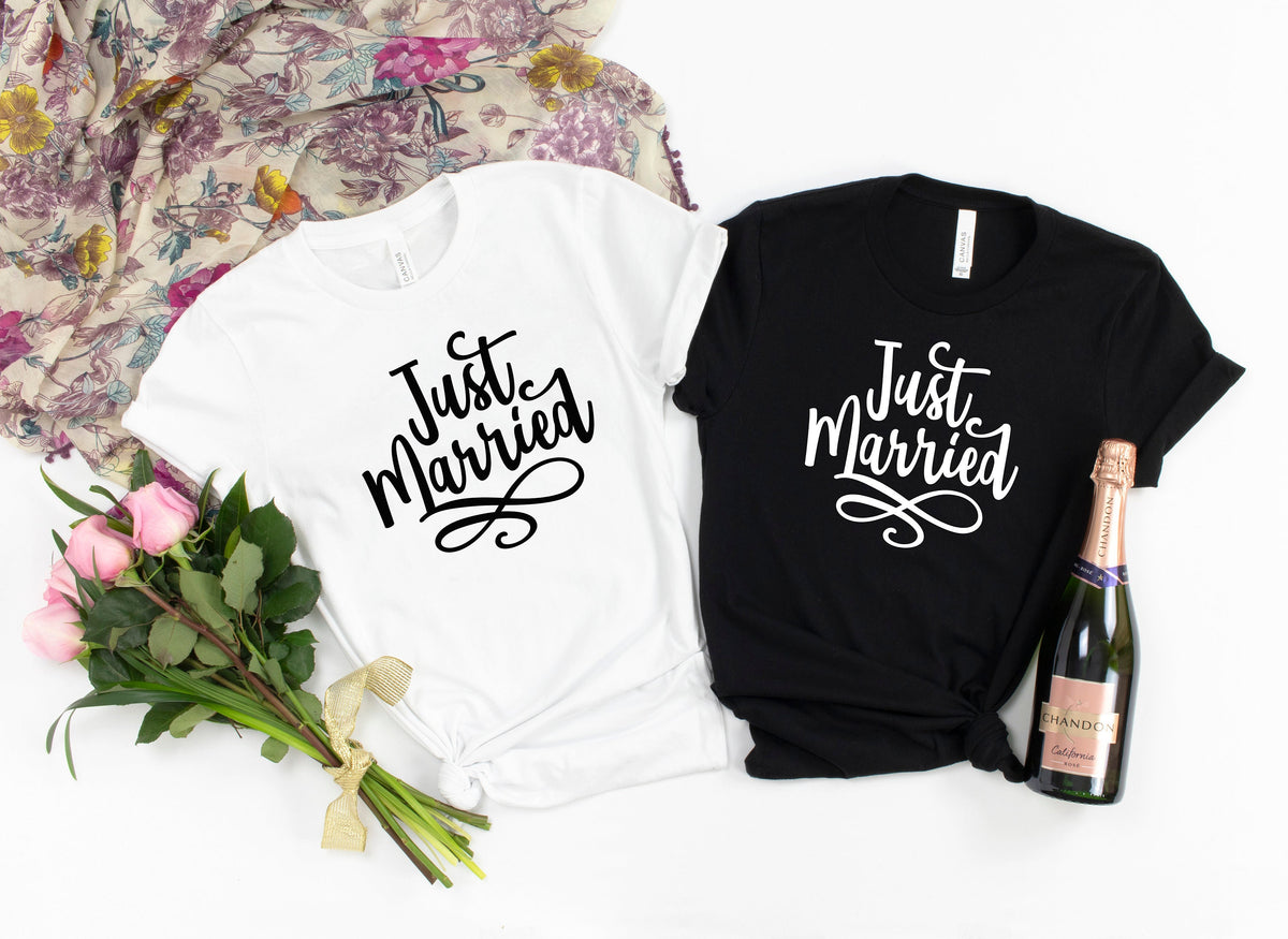 Just Married ShirtMr and MrsJust Married ShirtHoneymoon ShirtWedding ShirtWife and Hubs ShirtsJust Married ShirtsCouple Shirts Graphic Tee – Bold Style · Perfect For Daily Wear