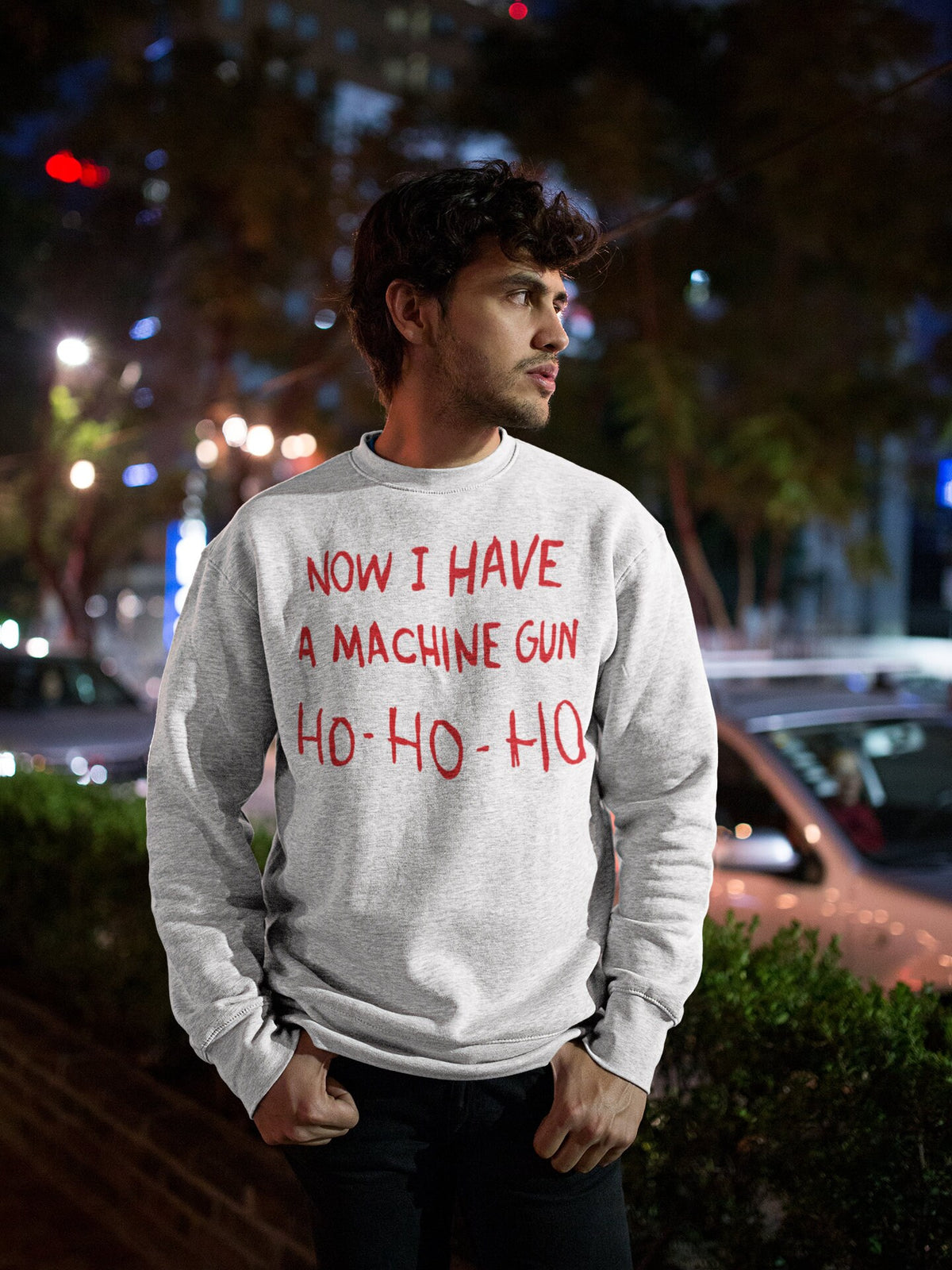 Mens Xmas Sweatshirt Bruce Willis Christmas Sweater Machine Gun Theme Cotton Sweatshirt Nakatomi Plaza Party 1988 Christmas Jumper Day Sweatshirt – Feel-Good Design · Trending Graphic Apparel