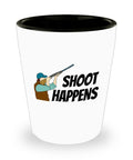 Funny Clay Shooting Shot Glass Trap Shooting Gift Skeet Shooting Gift Clay Pigeon Shooting Shoot Happens Graphic Tee – Bold Style · Great Gift For Fans