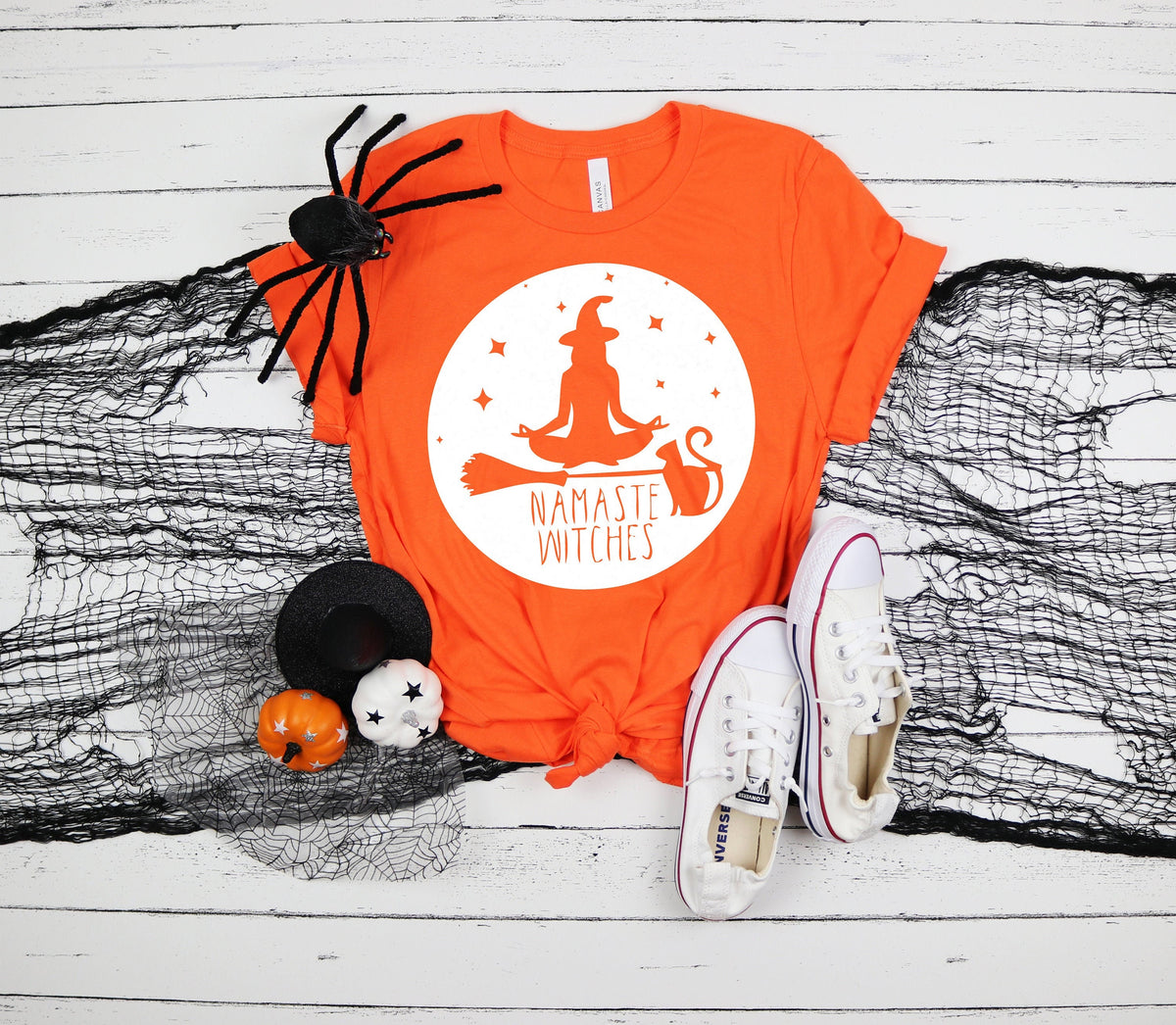 Namaste Witches Shirt Yoga TShirt Halloween Party Shirts Halloween Matching Tee 2022 Halloween Shirts Yoga Matching Tshirts Namaste Graphic Tee – Fan Favorite · High-Quality Print