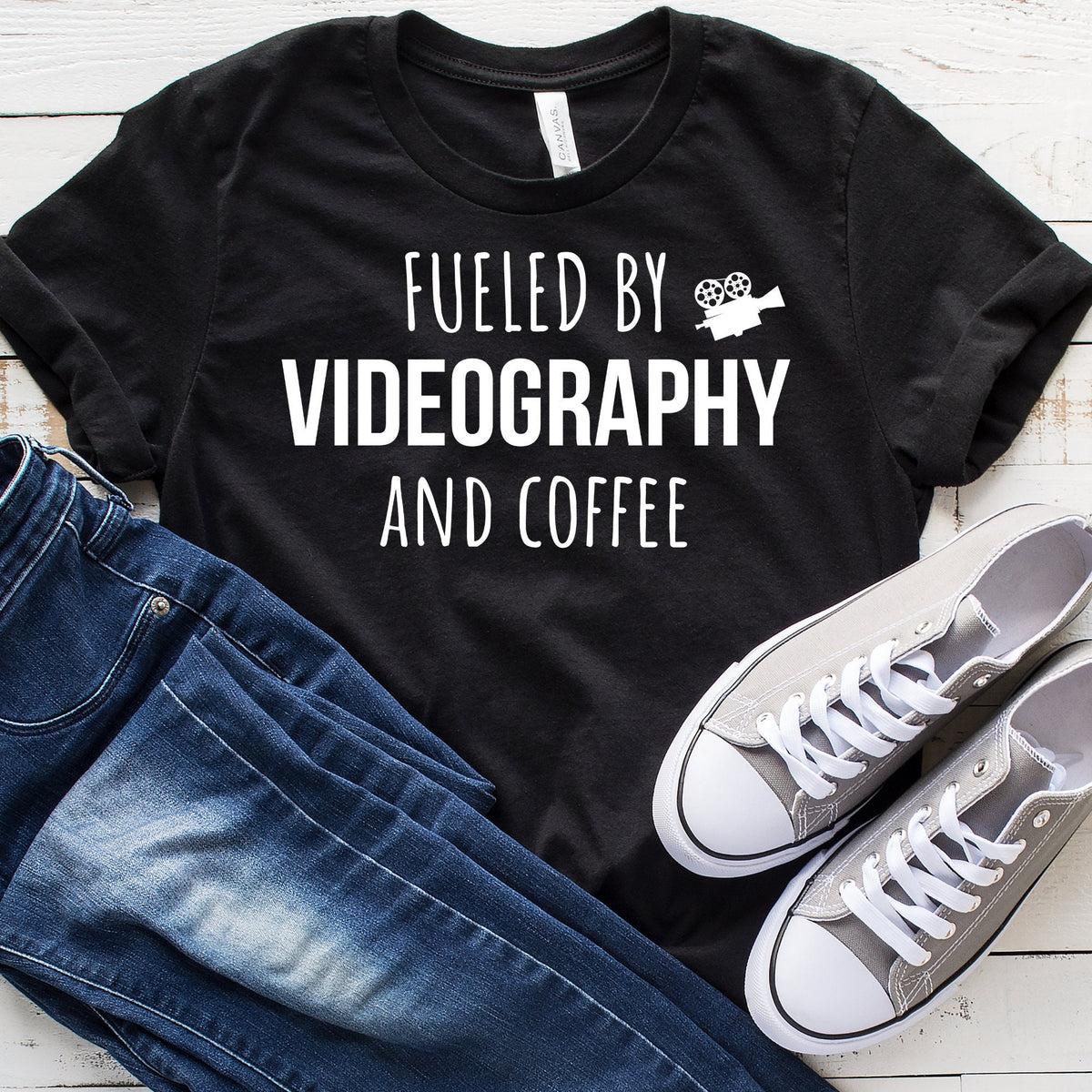 Fueled By Videography And Coffee TShirt Funny Videographer Shirt Videographer Gift Videographer Lover Tank Top Hoodie Hoodie – Bold Style · High-Quality Print
