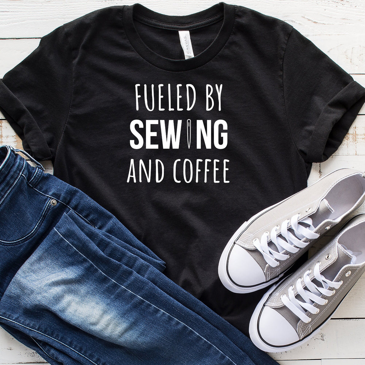 Funny Sewing Shirt Sewing Gift Sewing Lover Sewing Shirt Sewer Shirt Sewer Gift Fueled By Sewing And Coffee TShirt Graphic Tee – Bold Style · Top Pick For Any Outfit