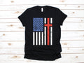 Christian Cross American Flag TShirt USA Catholic Long Sleeve Patriotic Jesus Sweatshirt Hoodie Tank Top Hoodie – Soft Feel · Must-Have Style