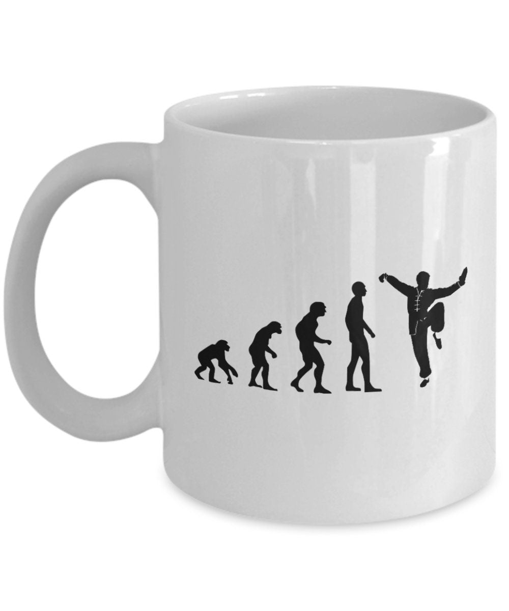 Kung Fu Gift Funny Kung Fu Mug KungFu Cup Evolution Of Humanity Graphic Tee – Warm & Stylish · Must-Have Style