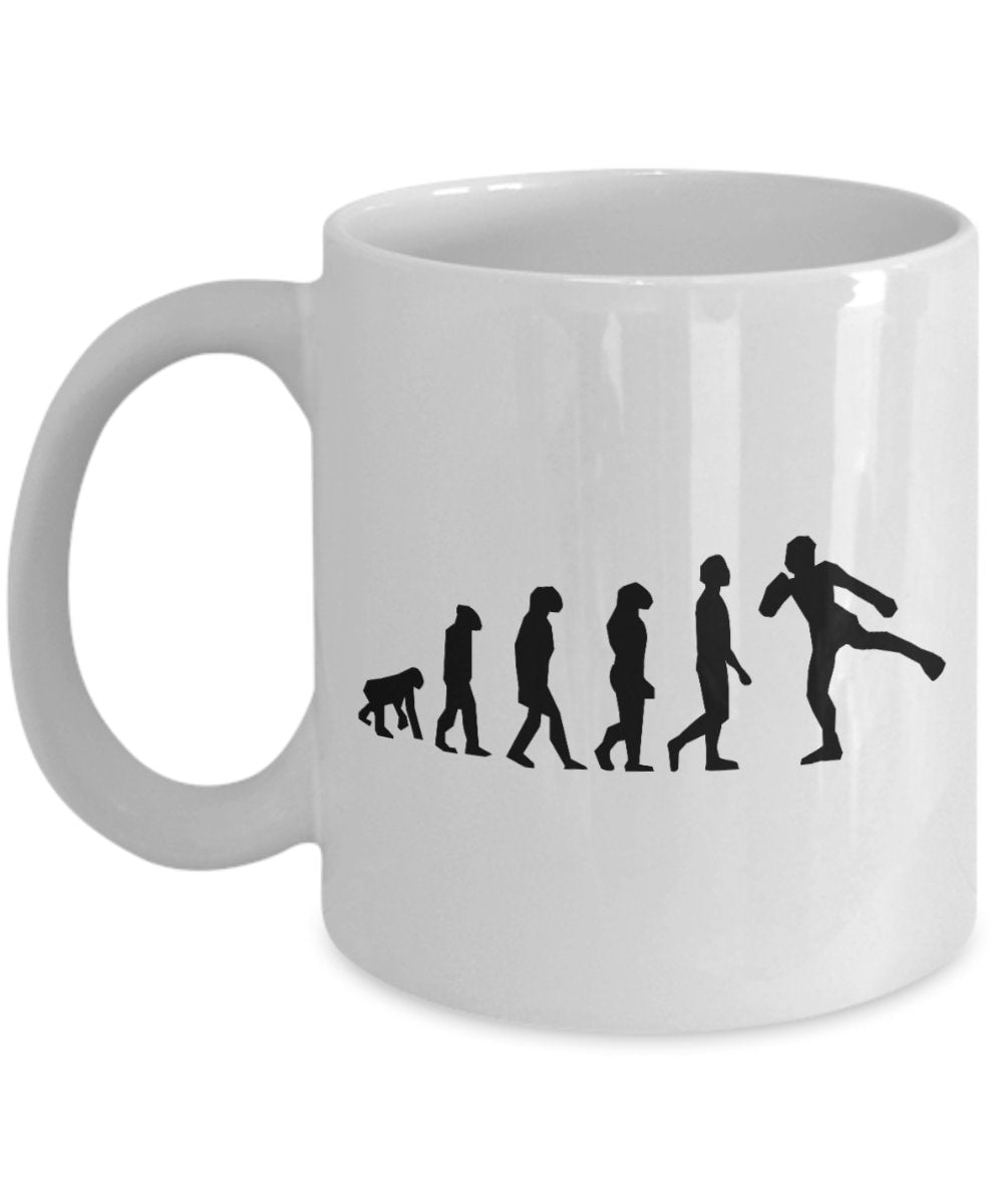 Muay Thai Mug Muay Thai Gift Thai Boxing Present Kick Boxing Mug Evolution Of Humanity Graphic Tee – Easygoing Wear · Perfect For Daily Wear