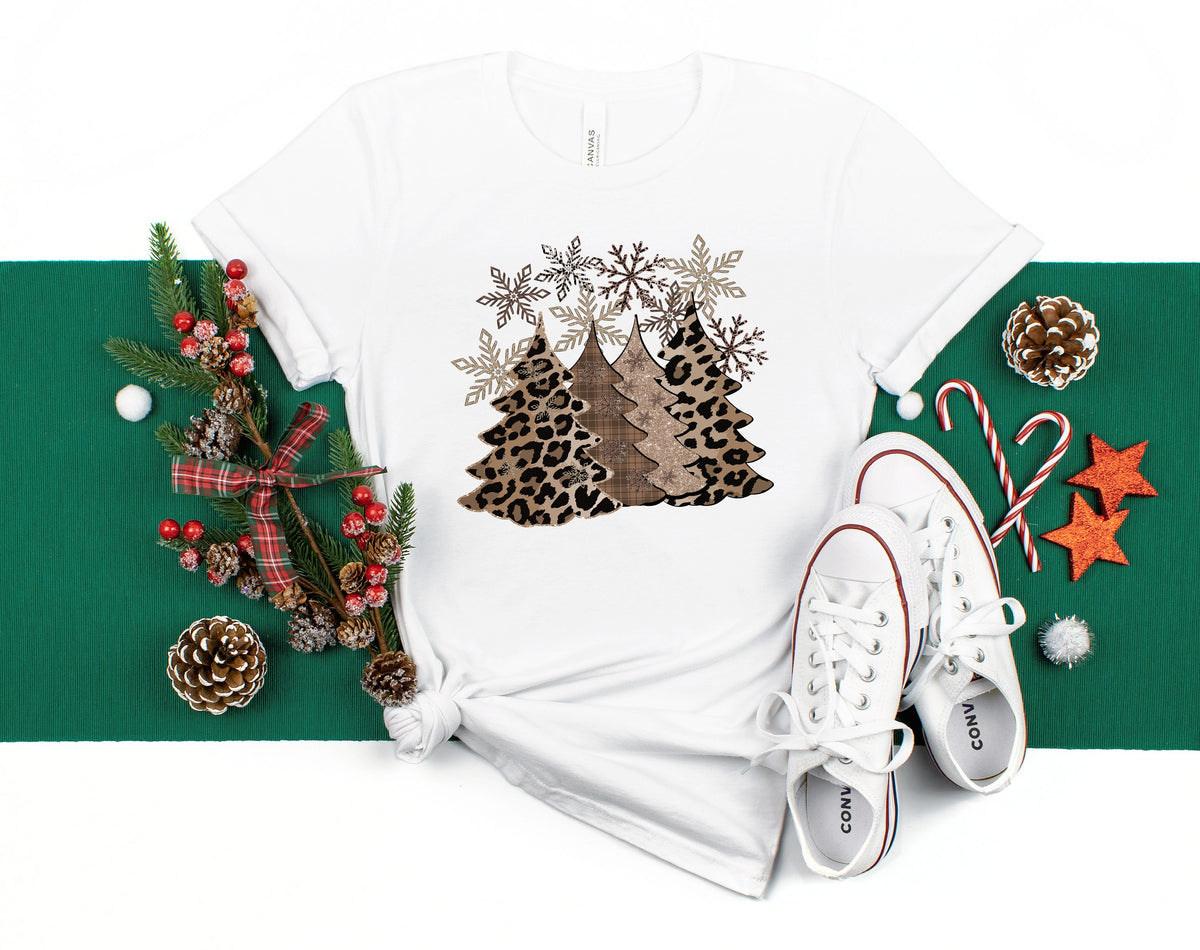 Christmas Trees plaid leopard cheetah TshirtMerry Christmas ShirtChristmas Tshirt Christmas Family ShirtChristmas Gift Holiday Gift Graphic Tee – Aesthetic Look · High-Quality Print