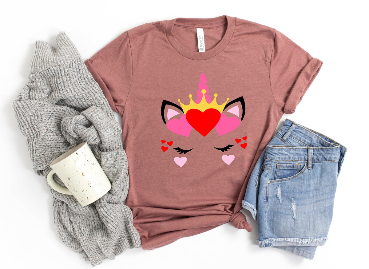 Girl Valentines Day ShirtValentines Day Unicorn with Tiara shirtCute Valentine ShirtCute Valentine TeeValentines Day GiftBaby Girl Tee Graphic Tee – Easygoing Wear · Perfect For Daily Wear
