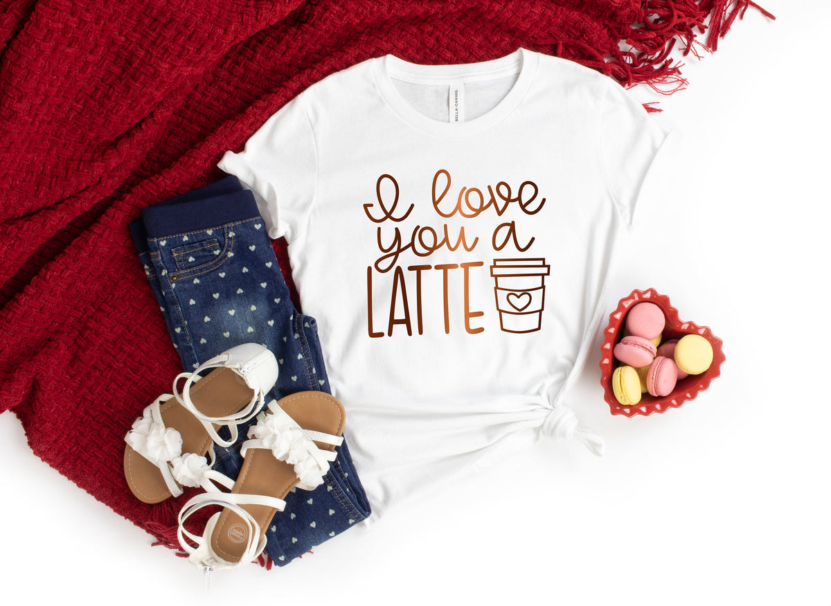 I Love You a Latte Shirts Valentine39s Shirt Coffee Lovers Shirt Valentine39s Day Shirt Funny Coffee Shirt Gift for Valentine Graphic Tee – Bold Style · Top Pick For Any Outfit