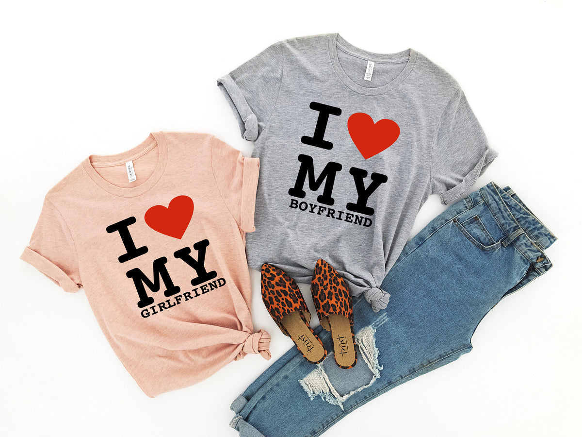 I Love My Girlfriend Shirt I Love My Boyfriend Shirt Valentines Couple Shirt Valentines Day Love Valentine Shirt Funny Anniversary Gift Graphic Tee – Bold Style · Must-Have Style
