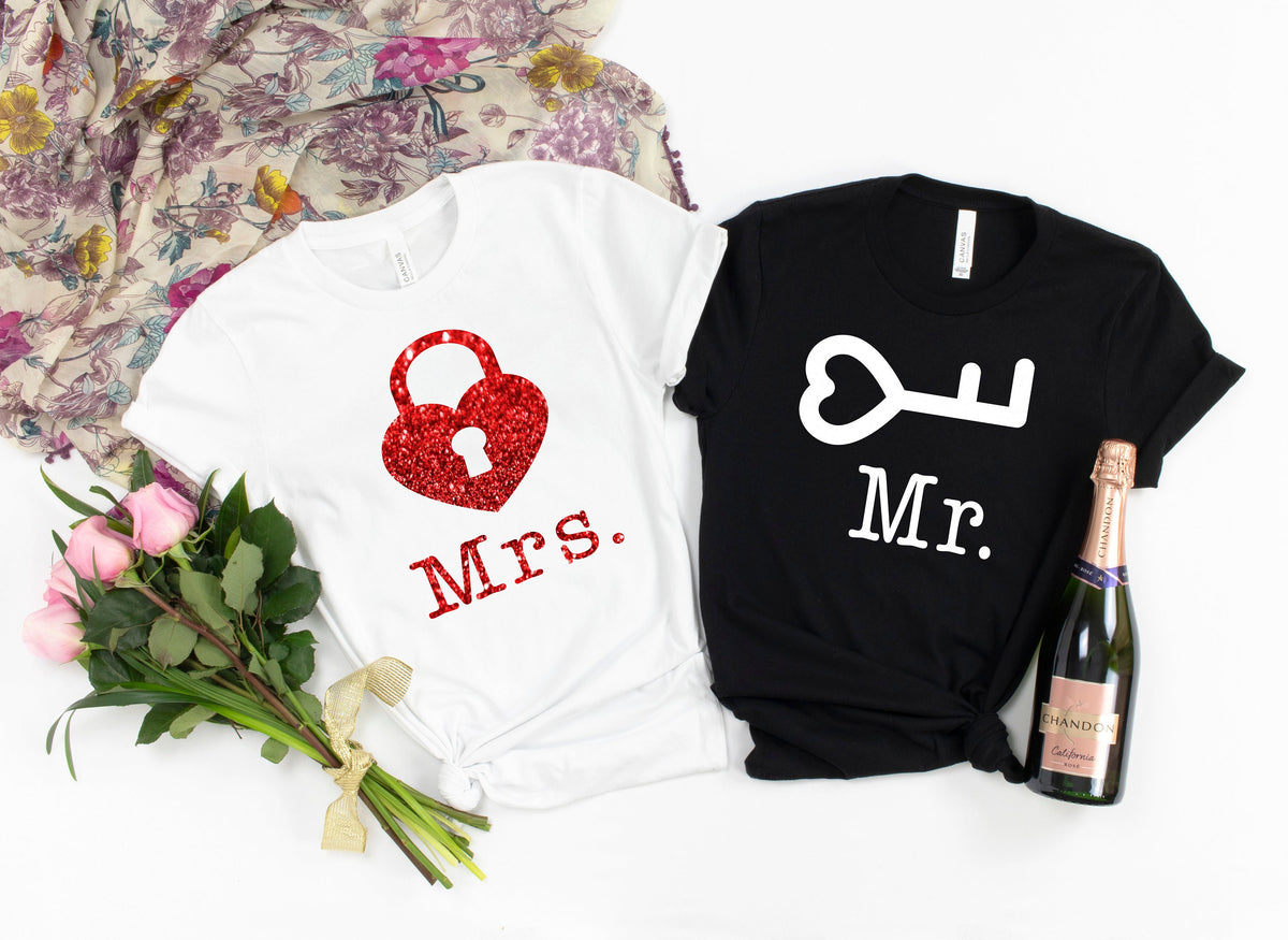Lock and key couple ShirtHis Hers Matching Shirts Wedding GiftCouple Valentines GiftLove Shirt Couple ShirtValentines Gift Graphic Tee – Soft Feel · Perfect For Daily Wear