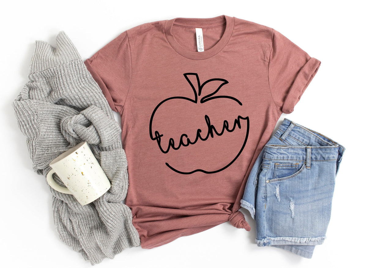 Back to School Teacher TShirt Cute Teacher Shirt Apple Teacher ShirtGift for Teachers Kindergarten TeacherBack to School Shirt Graphic Tee – Bold Style · Top Pick For Any Outfit