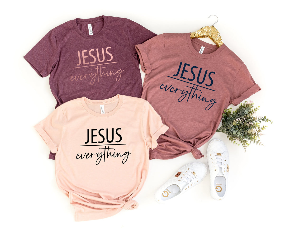 Jesus Everything Tshirt Jesus over Everything Shirt Jesus Shirt Cross Jesus Cross Religious Shirt Church Disciple LoveGrace Faith Graphic Tee – Everyday Comfort · High-Quality Print